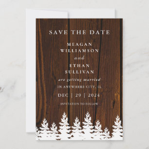 Rustic Hout Herfst Winter Bruiloft QR Code Save The Date