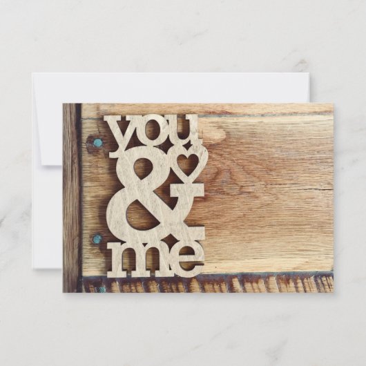 Rustic Hout Je en Mij Trouw RSVP (Achterkant)