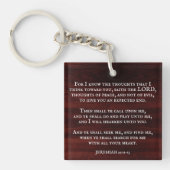 Rustic Hout Jeremia 29:11 Christelijk Monogram Sleutelhanger (Voorkant)