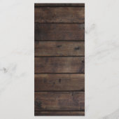Rustic Hout, Kant & Metsen Potten Schuur Bruilofts Menu (Achterkant)