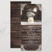 Rustic Hout, Kant & Metsen Potten Schuur Bruilofts Menu (Voorkant / Achterkant)