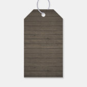Rustic hout & kerstboomverlichting bedankkaartje cadeaulabel (Achterkant)