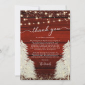 Rustic Hout | Kerstverlichting | Bomen Bruiloft Fo Bedankkaart (Voorkant)