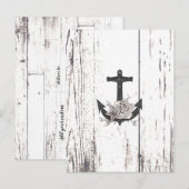 Rustic Hout Kust Strand Anker Bewaar de Datum Aankondigingskaart (Voorkant / Achterkant)