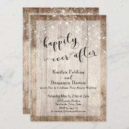 Rustic Hout & Lichten Happily Ever After Ontvangst Kaart