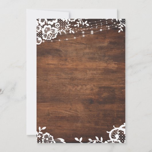 Rustic Hout, Lichten & Kanten Wij Verloving Gevier Kaart (Achterkant)