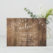 Rustic Hout & Lichten Kennisgeving Geannuleerd Huw Kaart (Staand voorkant)