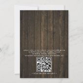 Rustic Hout & Lichten Landelijke Chic QR Code Trou Kaart (Achterkant)