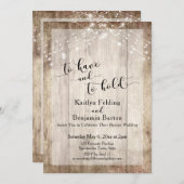 Rustic Hout & Lichten Om Te Hebben en Te Houden On Kaart (Voorkant / Achterkant)