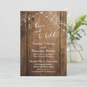 Rustic Hout & Lichten Om Van Te Houden Kaart (Staand voorkant)