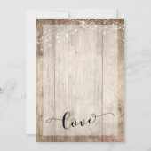 Rustic Hout & Lichten Ontvangst ter Feestvreugde Kaart (Achterkant)