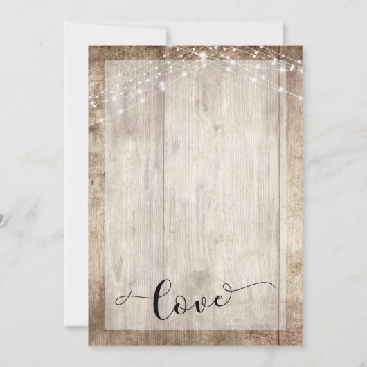 Rustic Hout & Lichten, We Zijn Getrouwd, Ontvangst Kaart (Achterkant)