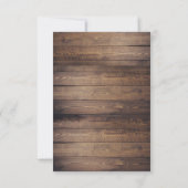 Rustic Hout & Lichtslingers | Vintage Kant RSVP Kaartje (Achterkant)