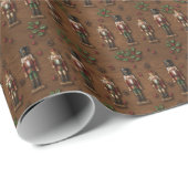 Rustic hout & Notenkraker Kerstcadeaupapier Cadeaupapier (Rol Hoek)