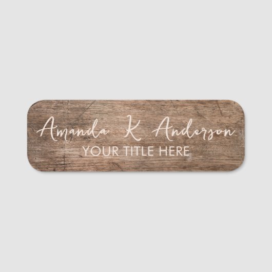 Rustic hout op maat  naamplaatje (Voorkant)