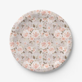 Rustic Hout & Romantische Rozen Shabby Chic Trouw  Papieren Bordje