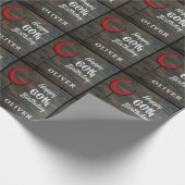 Rustic Hout Rood Wijn 60e Verjaardag Cadeaupapier (Hoek)