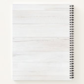 Rustic Hout Roze Bloemige Waterverf Monogram Notitieboek (Achterkant)
