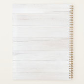 Rustic Hout Roze Bloemige Waterverf Monogram Planner (Achterkant)