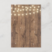 Rustic Hout & Slingerlichten RSVP Kaart | Schuur (Achterkant)