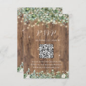 Rustic Hout & Slingerlichten RSVP Kaart | Schuur (Voorkant / Achterkant)