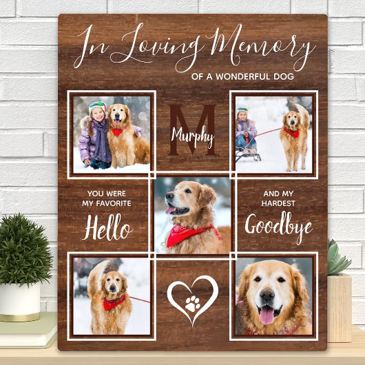 Rustic Hout Ter Herinnering 5 Foto Hondengedenktek Fotoplaat
