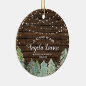 RUSTIC-hout ter nagedachtenis van kerstversiering Keramisch Ornament (Rechts)