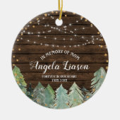 RUSTIC-hout ter nagedachtenis van kerstversiering  Keramisch Ornament (Voorkant)