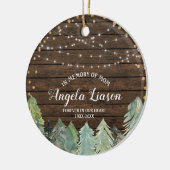 RUSTIC-hout ter nagedachtenis van kerstversiering Keramisch Ornament (Links)