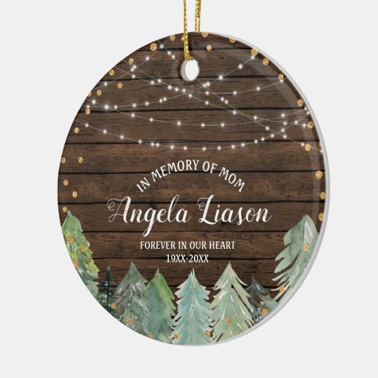 RUSTIC-hout ter nagedachtenis van kerstversiering  Keramisch Ornament (Links)