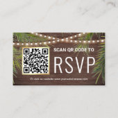 Rustic Hout Tropische Palm QR Code RSVP Trouwen Informatiekaartje (Voorkant)