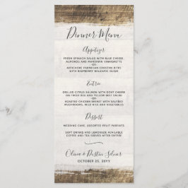 Rustic Hout Vintage Landelijk Trouwmenu op Maat Menu
