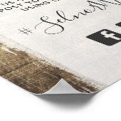 Rustic Hout Vintage Landelijke Bruiloft Hashtag Fo Poster (Hoek)