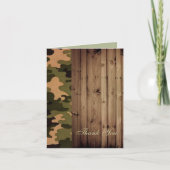 rustic hout western Camo Trouwdag bedankt (Voorkant)
