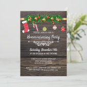 Rustic Hout Winter Vakantie Housewarming Feestje Kaart (Staand voorkant)