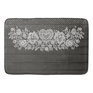 Rustic Hout & Witte Kant Lacy Boerderij Badmat