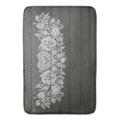 Rustic Hout & Witte Kant Lacy Boerderij Badmat (Voorkant Verticaal)