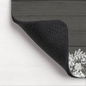 Rustic hout & witte kant Lacy boerderij chic Muismat (Hoek)