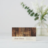 Rustic Hout Zakelijke Eigenaar Design Visitekaartje (Staand voorkant)