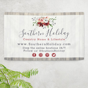 Rustic Hout & Zuidelijke Landelijke Katoen Boutiqu Spandoek