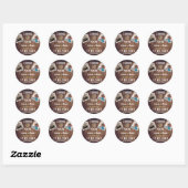 Rustic Houten Aangepaste Foto Elegante Wijziging v Ronde Sticker (Vel)