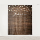 Rustic Houten Achtergrond - Future Mrs Foto Achter Wandkleed (Voorkant)