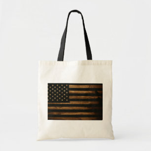 Rustic Houten Amerikaanse Vlag Patriottisch Vint Tote Bag