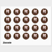 Rustic Houten Bloemen Laarzen of Strikken Team Mei Ronde Sticker (Vel)