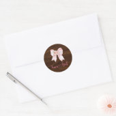 Rustic Houten Bloemen Laarzen of Strikken Team Mei Ronde Sticker (Envelop)