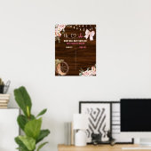Rustic Houten Bloemengenderonthulling Stemboard Poster (Thuiskantoor)