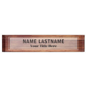 Rustic Houten Executive | Aangepaste naam en titel Naambordje (Voorkant)