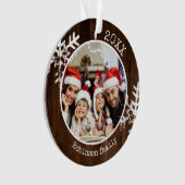Rustic Houten Familie Kerstmis Ornament (voorkant)
