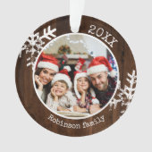 Rustic Houten Familie Kerstmis Ornament (voorkant)