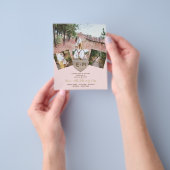 Rustic Houten Gegraveerd Hart FOTOCOLLAGE  Uitnodi Flyer (Hand)